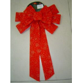 Red Christmas Bow w/ Glitter Stars & Flecks (50 Cmx32 Cmx7 Cm)